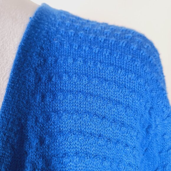Draper James RSVP Royal Blue Textured Dot Lt. Wt., Cardigan Sweater - Size Large - Picture 6 of 16